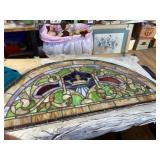 Old stained glass window off of one of the