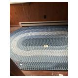 8 foot blue braided rug