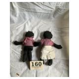 Hand sewn African-American folk art dolls