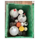 Miscellaneous tote of garage, fluids, oils, and