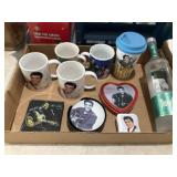 Elvis mugs and coasters +3 olives bottle