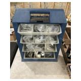 Hardware storage case with contents