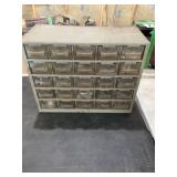 Hardware storage case with contents