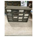 Hardware storage case with contents