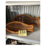 Two bamboo fish baskets