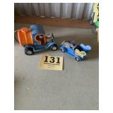 Two toy trucks