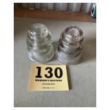 Two glass insulators