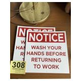 Wash your hands before returning to work signs