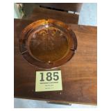 Large glass ashtray with owl design