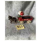 Cast iron Coca-Cola wagon