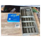 Winston cigarettes display and first aid box