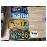 Lot of 4 license plates