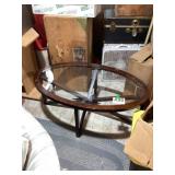 Oval Glass-top Coffee Table