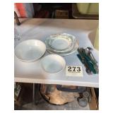 Corelle dishes & silverware