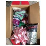 Box of Tinsel Ribbon and bows