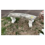 Concrete type curved bench