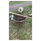 Cast iron butcher kettle w/ wooden