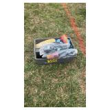 Bucket with rope and brushes