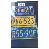 Three Pennsylvania license plates