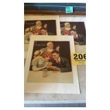 Three orange crush prints