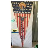 World War II welcome home store banner