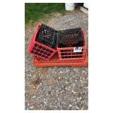 Milk, Crates and bread tray