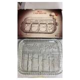 Indians glass 5 part relish tray