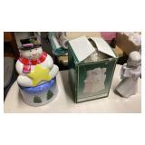 Cookie jar, lighted angel, porcelain angel