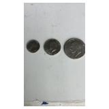 Bicentennial dollar, half dollar and quarter