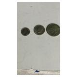 Bicentennial dollar, half dollar and quarter