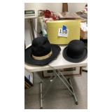 Two vintage hats Derby marked, Walter Dubel