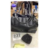 Leather purse, and beaded change purse Vera