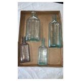 Vintage bottle lot various medicine bottles,