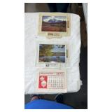 Vintage advertising calendars with thermometers,