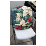 Dining room chair covers set of three poinsettia