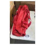Large red duffel bag