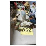 Eagle, owl, blue bird, other figurines