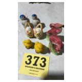 Variety of bird salt and pepper shakers