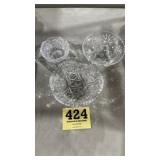 Assortment of glass candy dishes