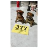 Bulldog salt and pepper shakers