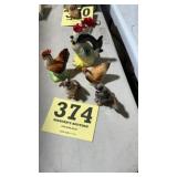 Rooster, chicken, pheasant salt/pepper shakers