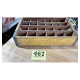 Vintage Coca-Cola bottles, wooden case holder or