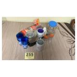 Miscellaneous lot of cups, mugs, candy dish, and