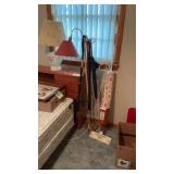 Lot of 2 lamps, sweeper and walking canes