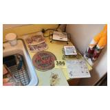 Vintage lot of hot plates and old recipe booklets