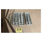 Old metal ice cube containers