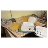 Vintage table settings, lot some linens