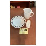 Plate, pitcher, hand ring holder