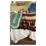 Hand crochet afghan and rug