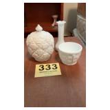 Randall petite vase, 2 candy dishes